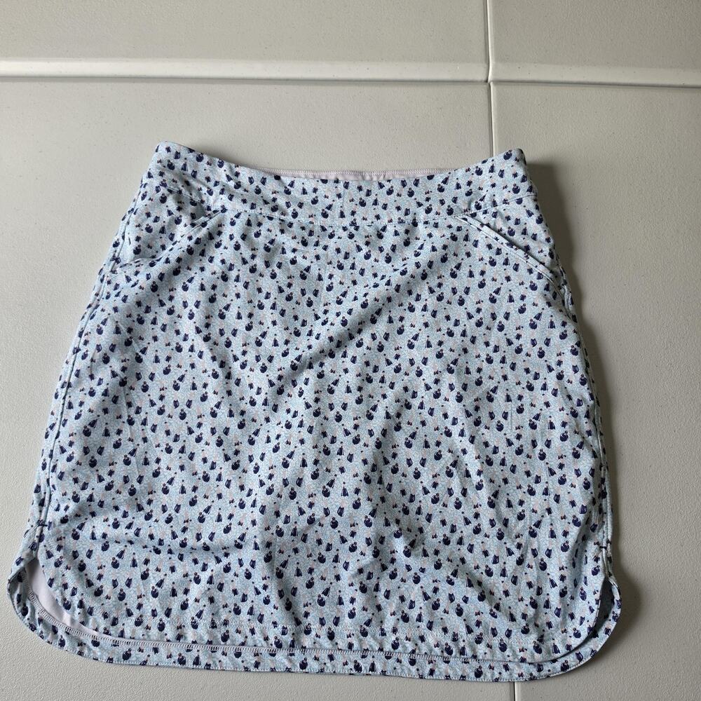 Peter Millar Skort Womens Medium Blue Geometric Golf Lined Stretch UPF 50